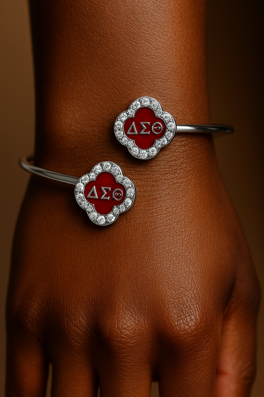 Delta Sigma Theta Sorority Red DST Clover Bracelet