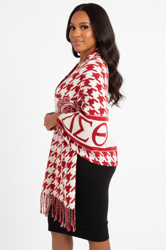 DST Sorority Crimson Cream Legacy Shawl
