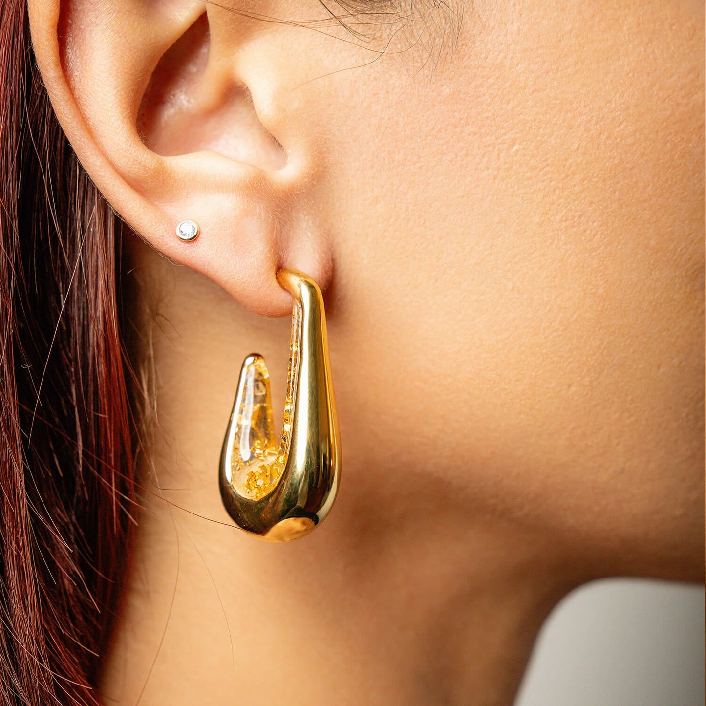Sculptural LD Drop Statement Hoops