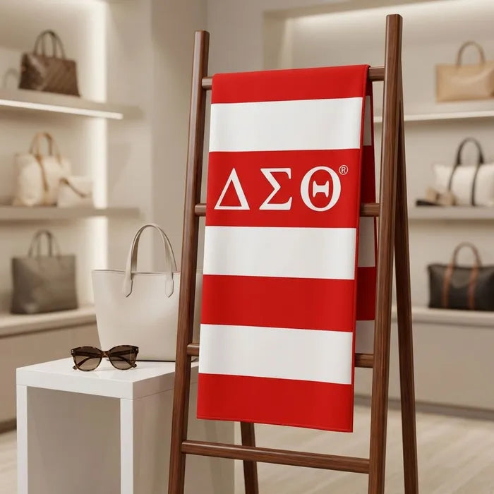 DST Red & White Microfiber Stripe Hand Towel