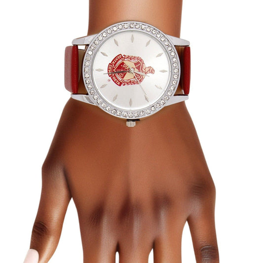DST Shield Timepiece - Dark Red Leather Watch