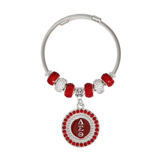 DST Greek Merch Bead and Charm Cable Bracelet