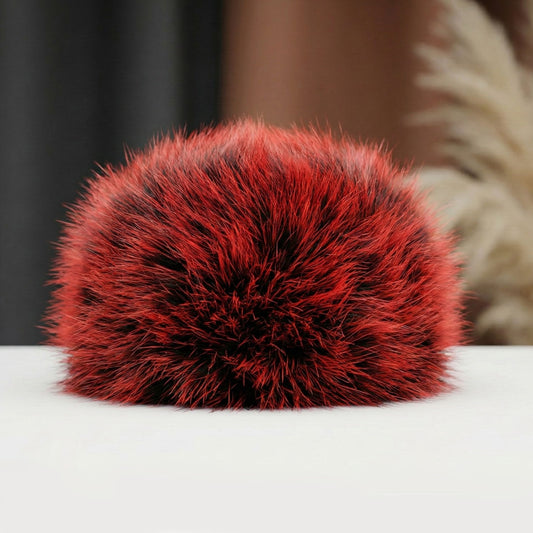 Hat Luxe Faux Fur Red Kubanka Winter Cap Women