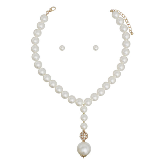 Pearl Couture Cream Single Strand Pendant Necklace