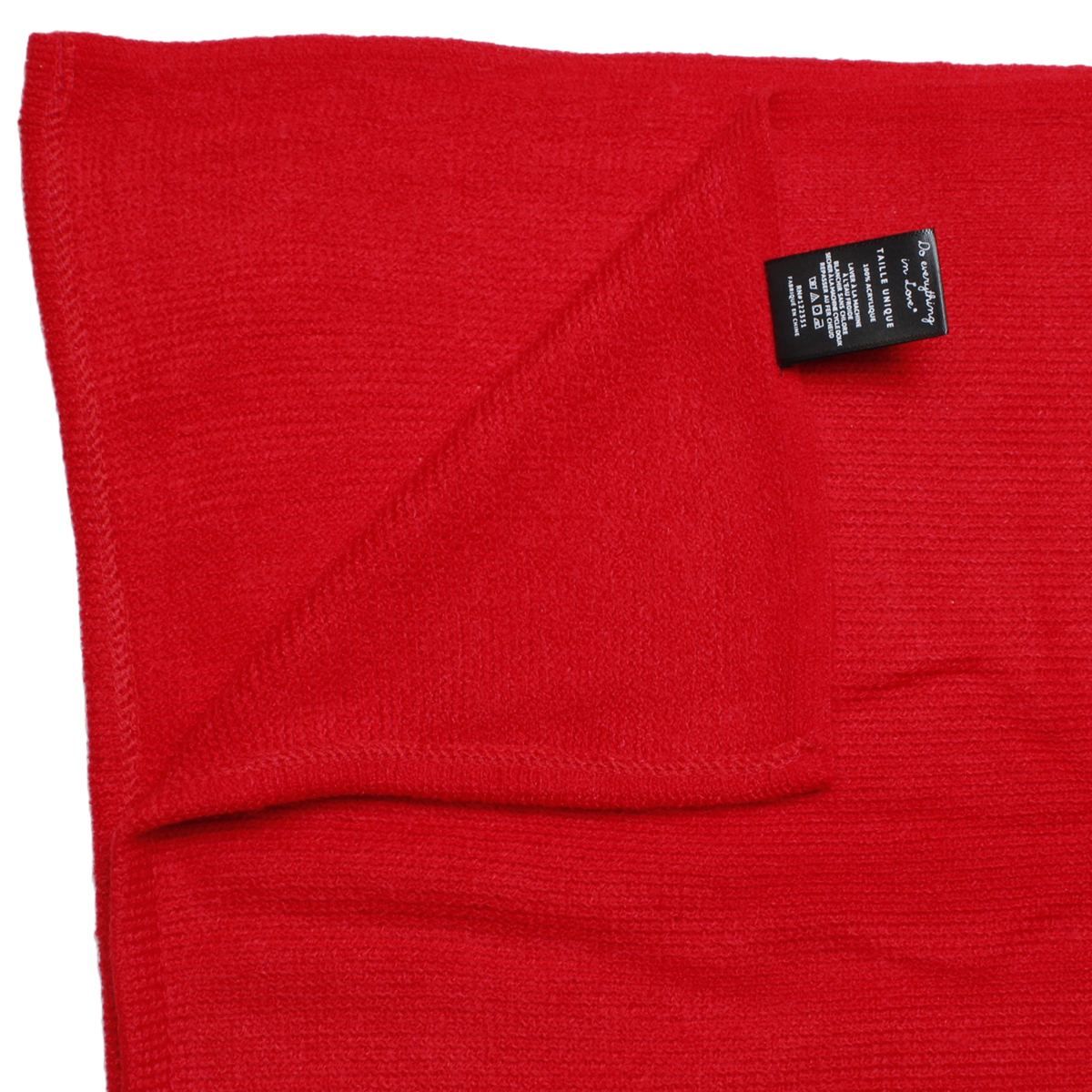 DST Sorority Red Knit Ivory Fur Ruana Scarf Wrap