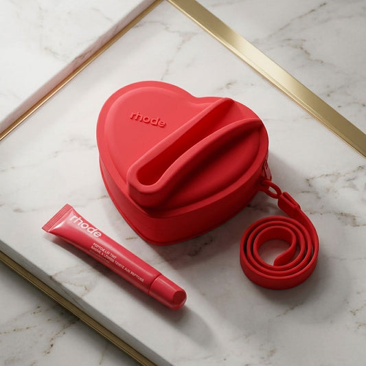 Red Heart Silicone Pouch & Peptide Lip Tint Set