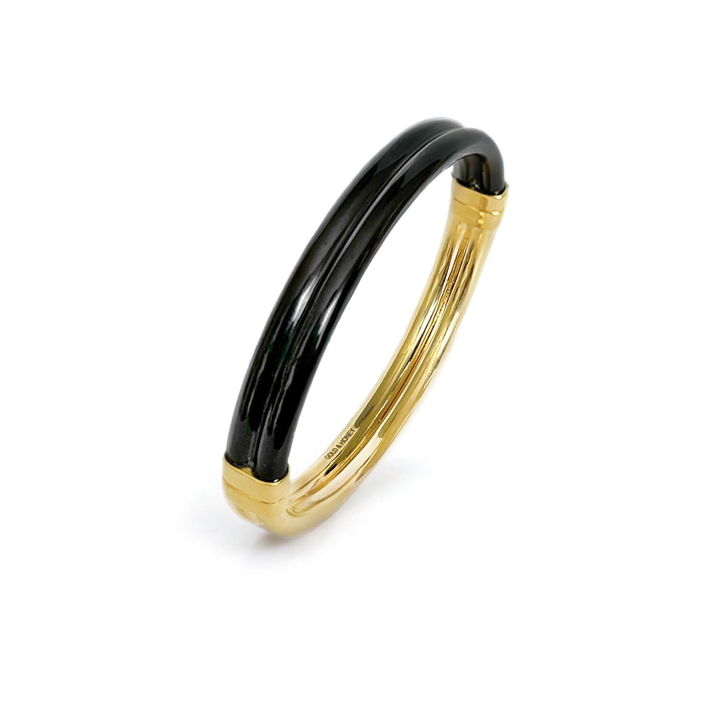 LR Gold Hinge Bangle – Stackable Statement Bracelet