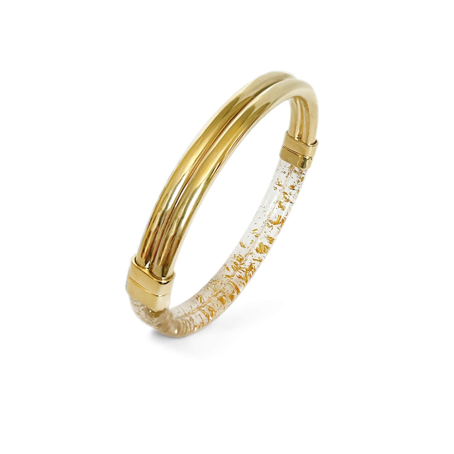 LR Gold Hinge Bangle – Stackable Statement Bracelet