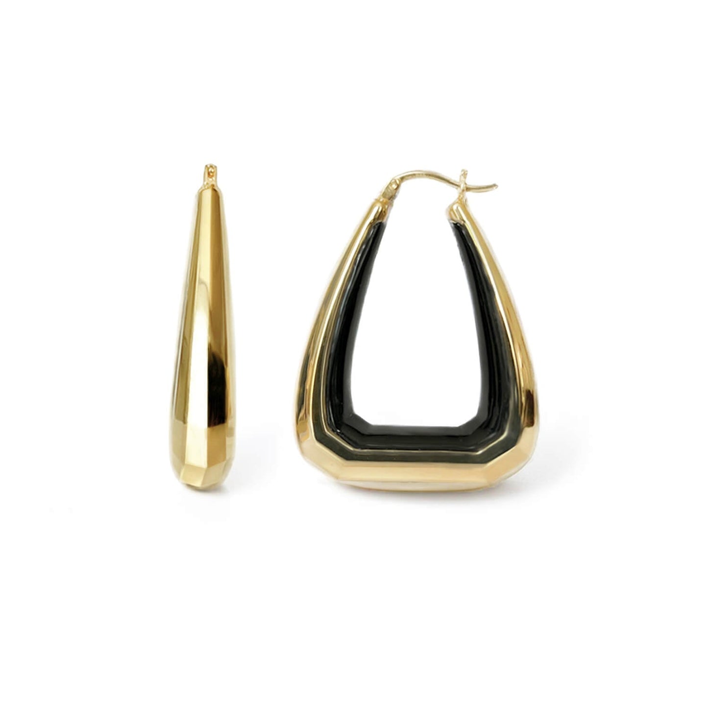 Sculptural Triangle Hoop Earrings