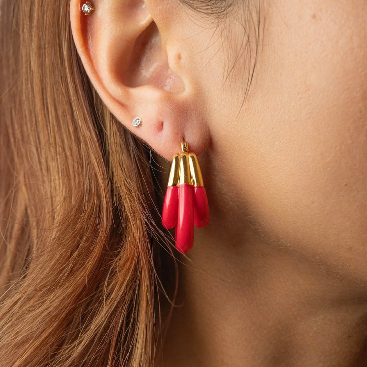 Triple Hoop Drop Earrings