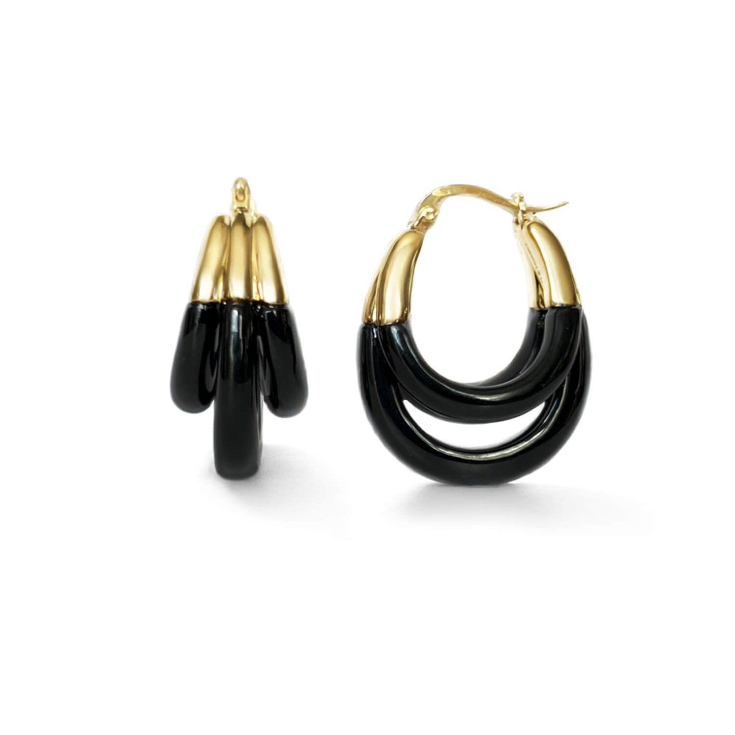 Triple Hoop Drop Earrings