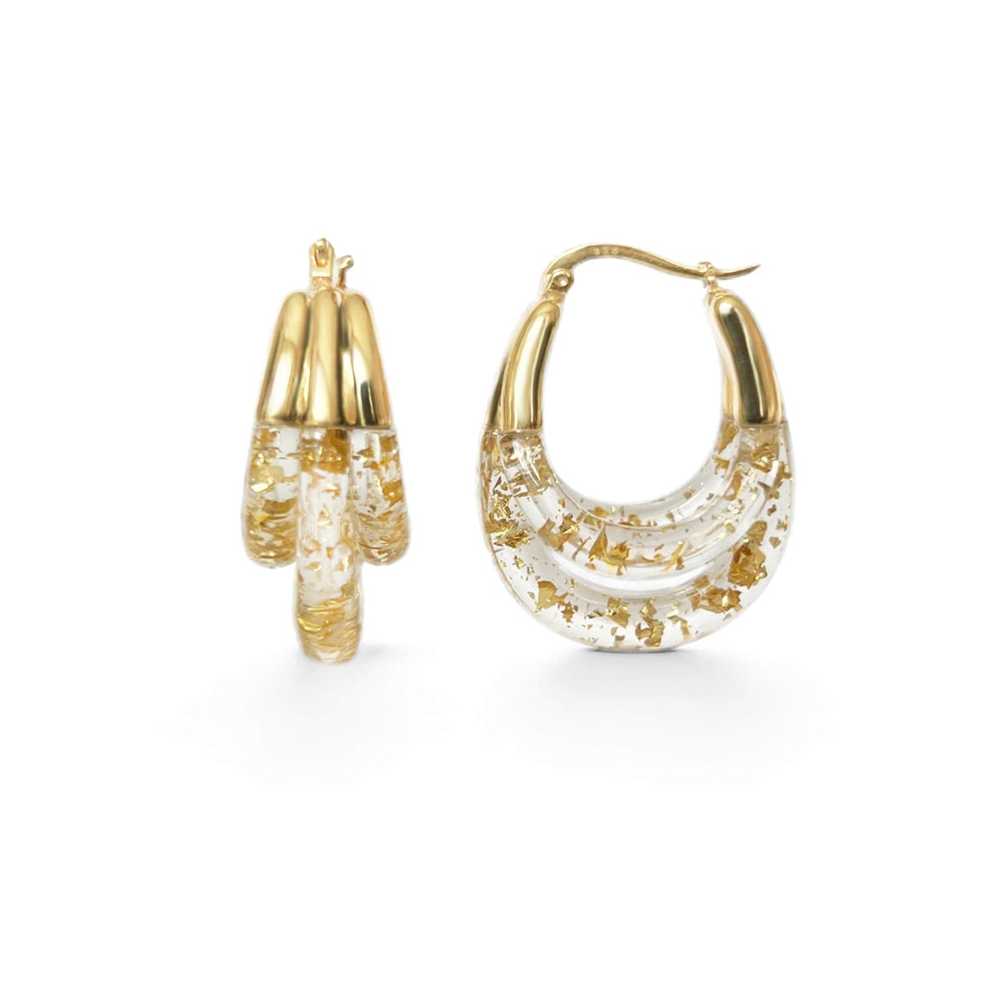 Triple Hoop Drop Earrings