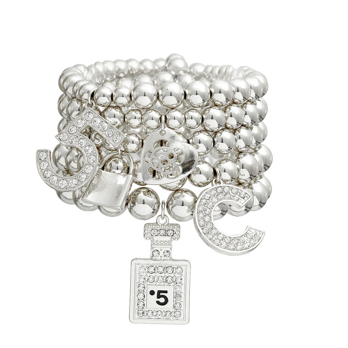 Shiny Silver Boutique Charm Bracelets