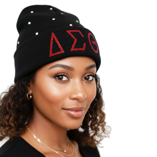 DST Sorority Pride Black Winter Beanie