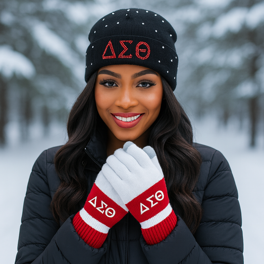 DST Sorority Pride Black Winter Beanie