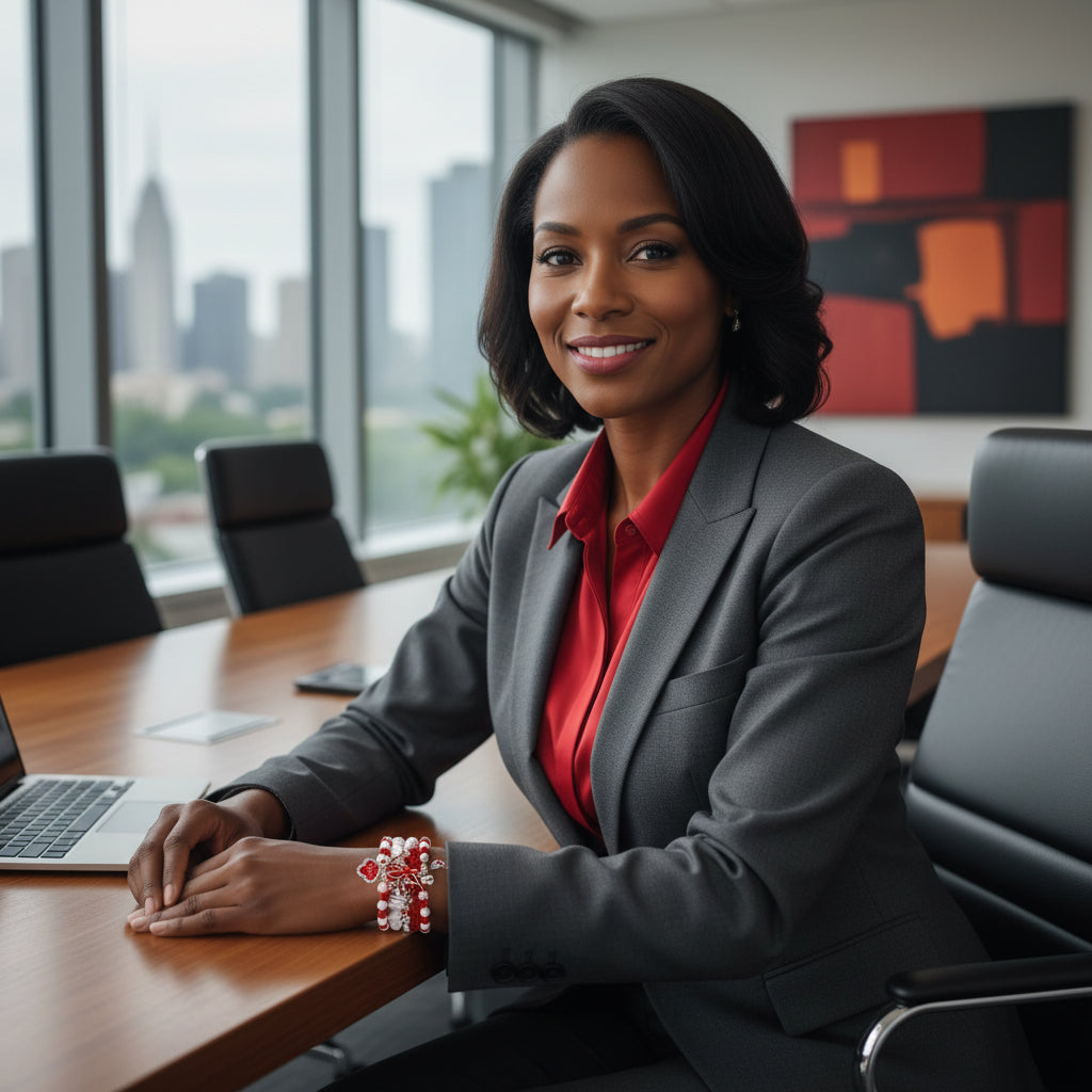 Updated DST Red and White Pearl Charm Bracelets