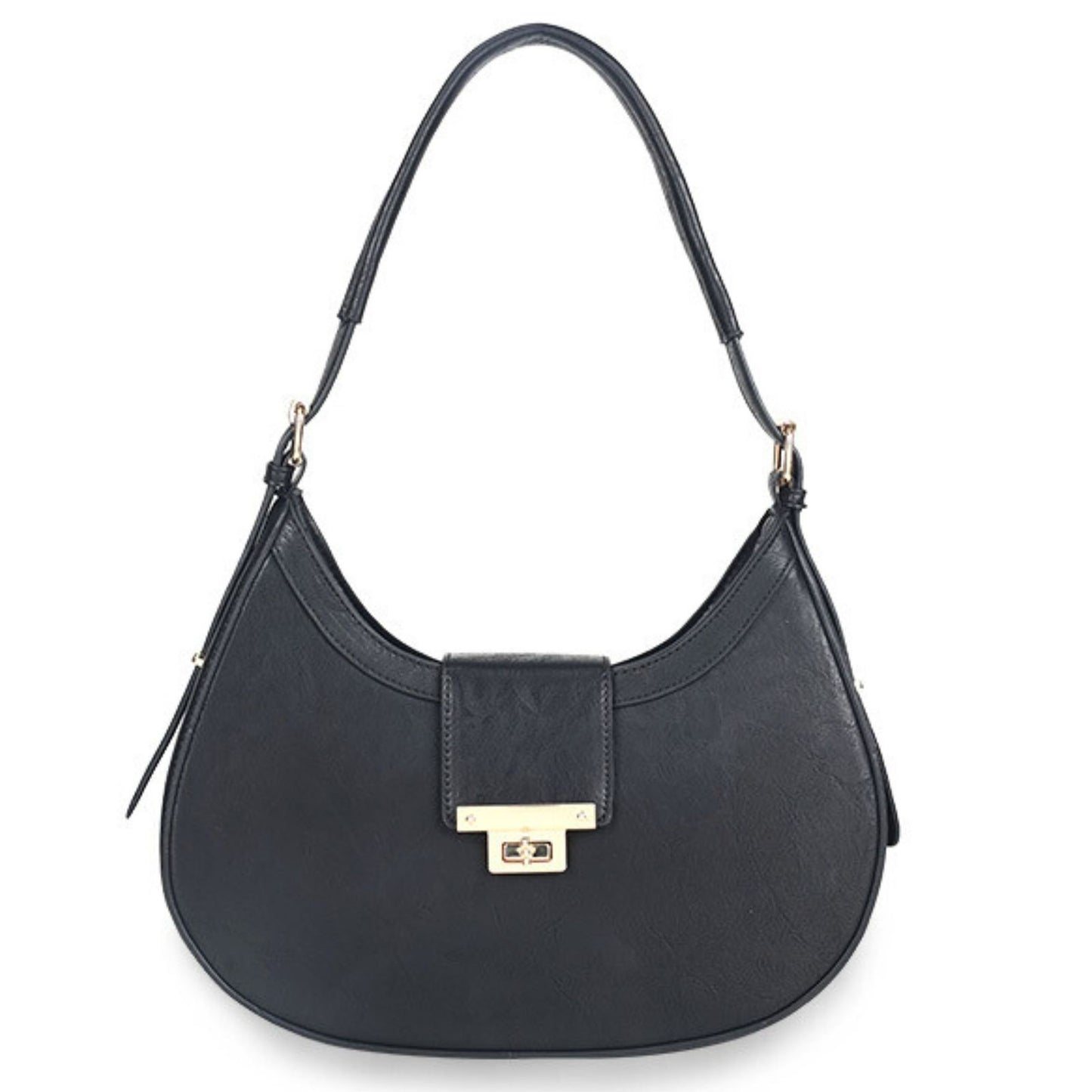 Black Flap Rounded Bag