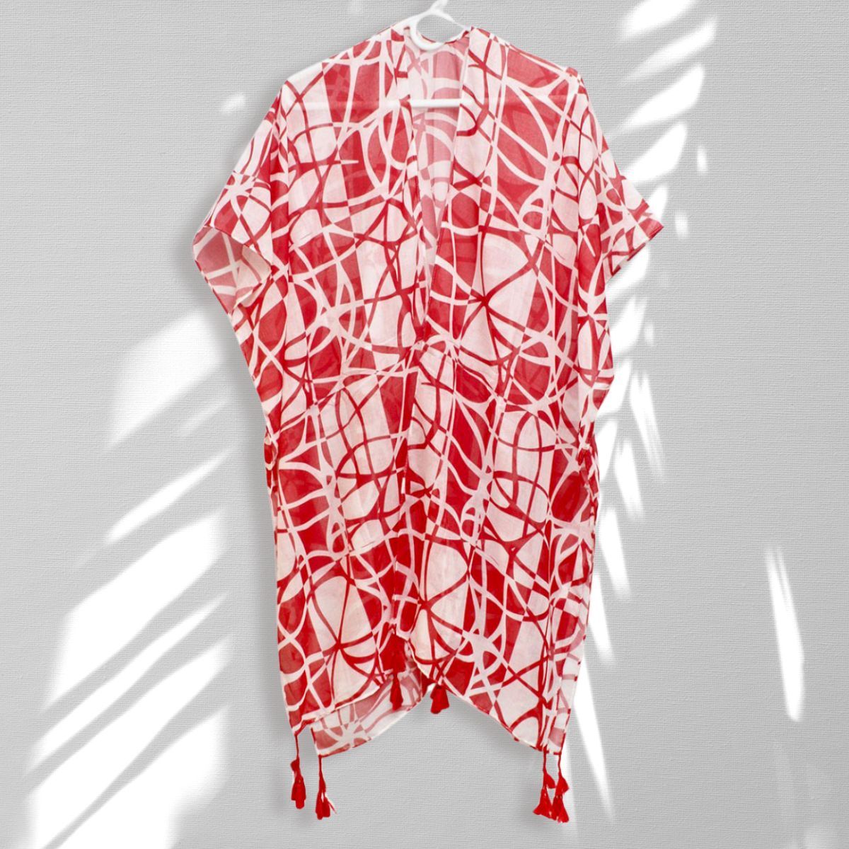 Delta Sigma Theta Inspired Red & White Kimono Shawl