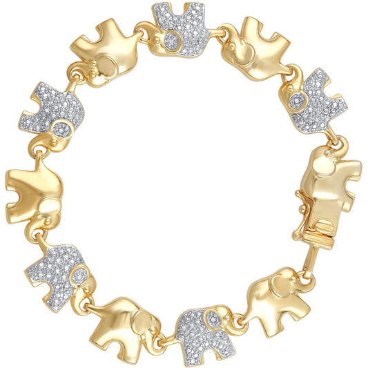 DST Gold Elephant Charm Bracelet