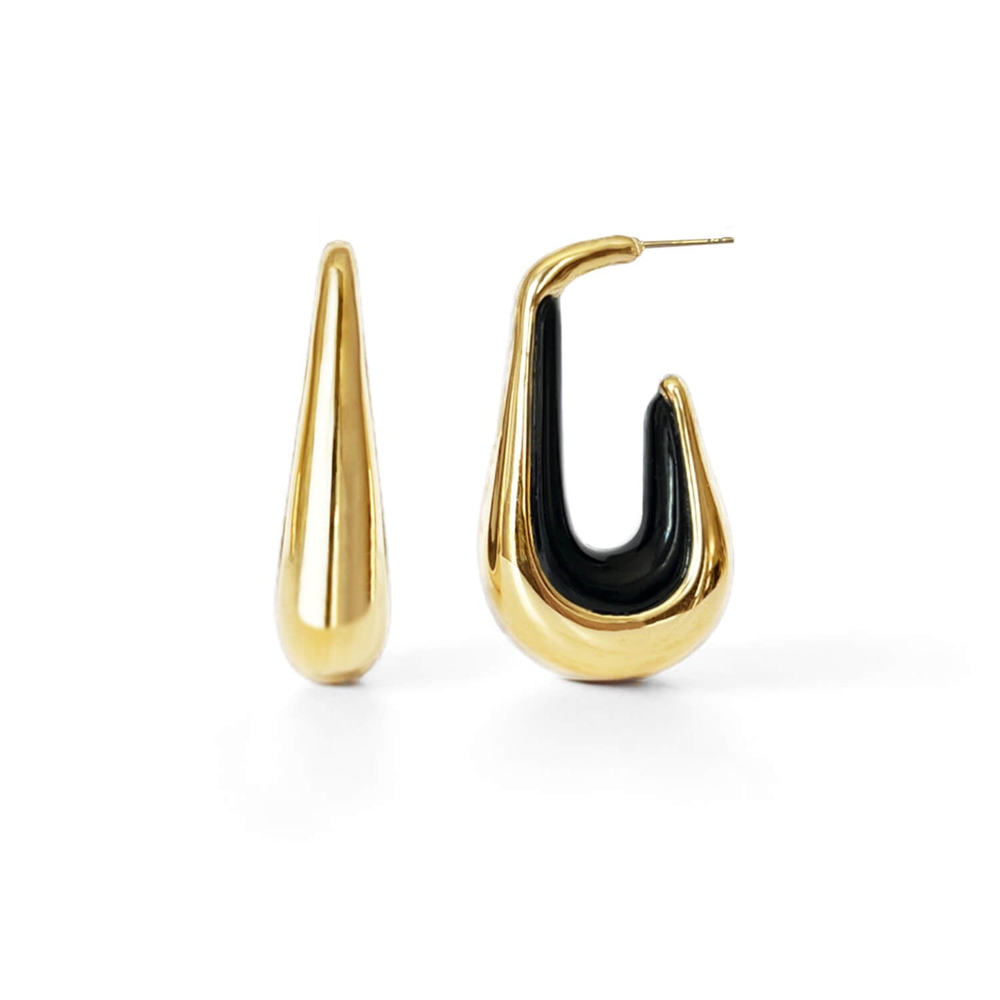 Sculptural LD Drop Statement Hoops