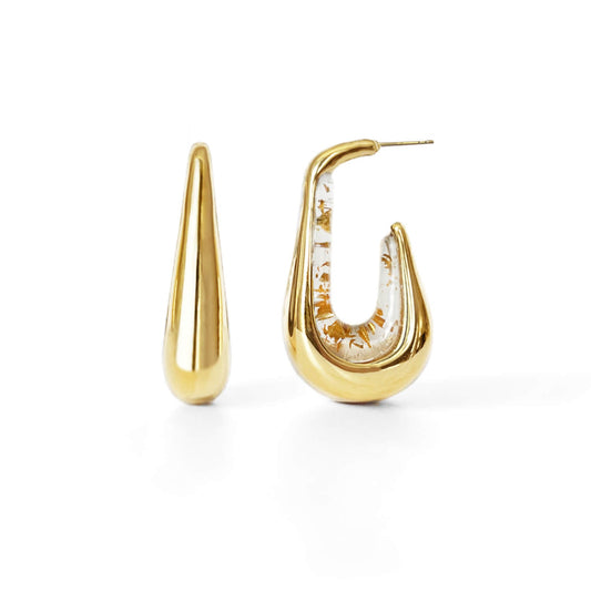 Sculptural LD Drop Statement Hoops