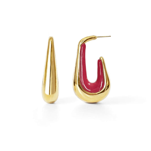 Sculptural LD Drop Statement Hoops
