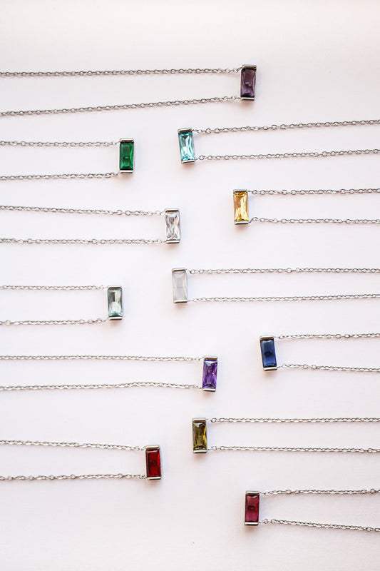 Personalized Birthstone Necklace – Waterproof, Tarnish-Resistant, Hypoallergenic