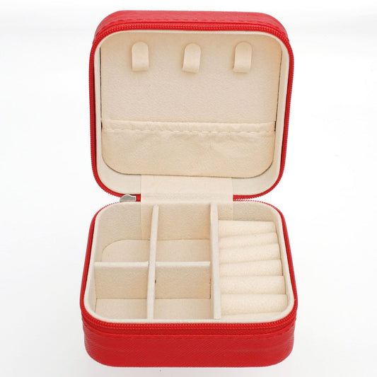 Red Travel Square Jewelry Box Organizer for Women
