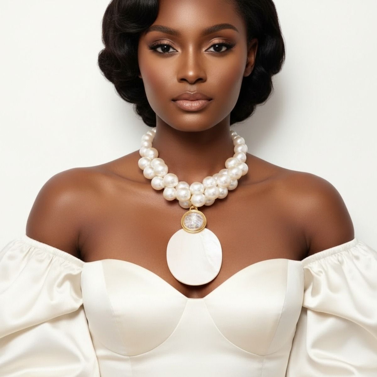 Cream Pearl and Shell Necklace