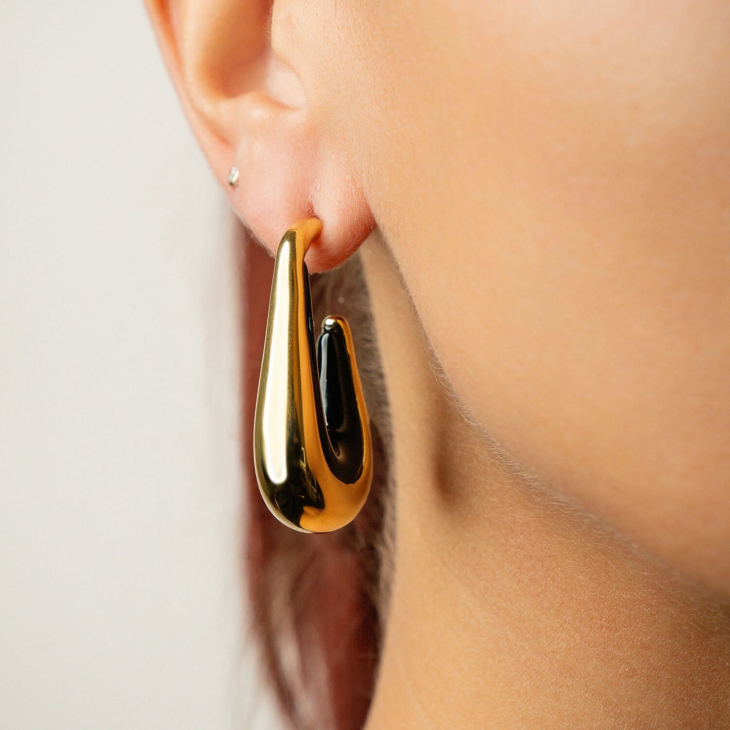 Sculptural LD Drop Statement Hoops