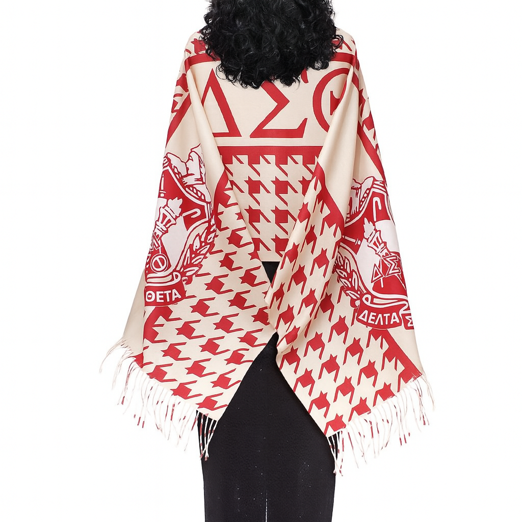 Delta Sigma Theta Sorority Crimson Cream Legacy Shawl