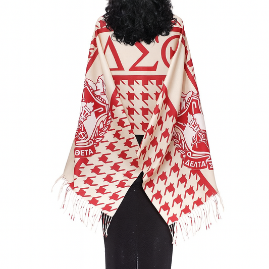 Delta Sigma Theta Sorority Crimson Cream Legacy Shawl