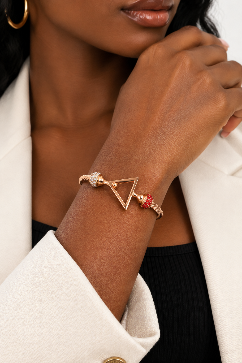 DST Delta Triangle Twisted Cable Bangle