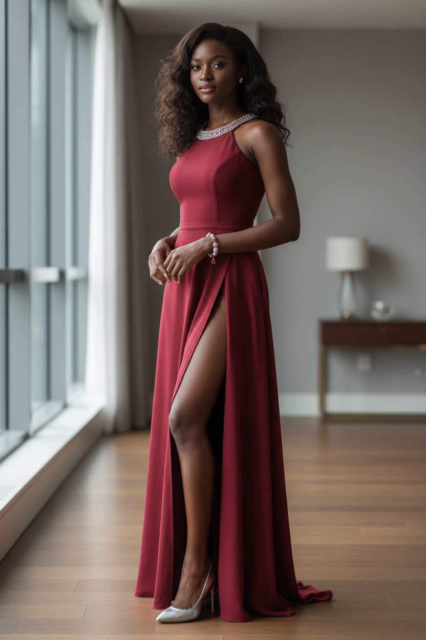 Silver Chain Red Charm Bracelet