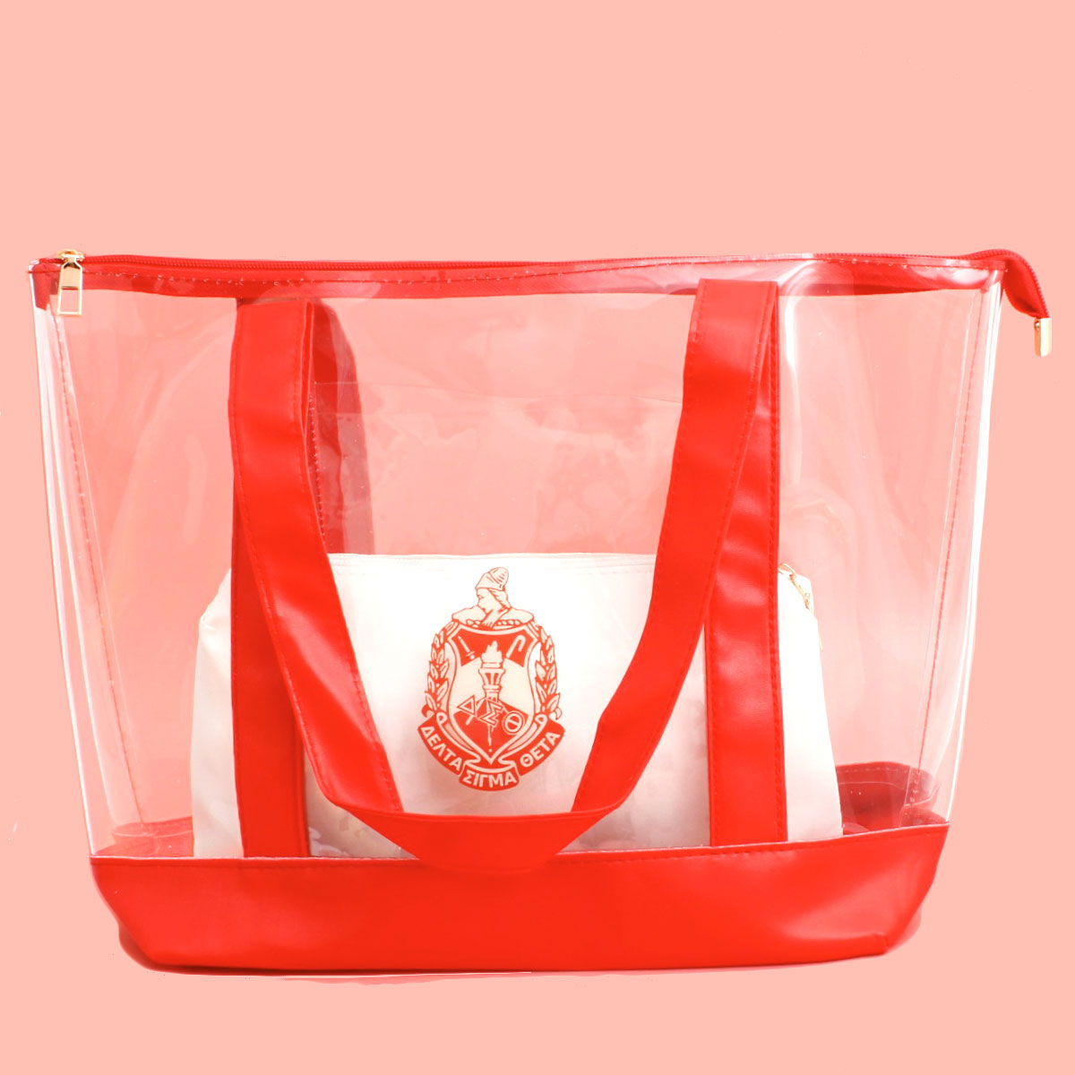 Tote Red Clear DST Sorority Bag