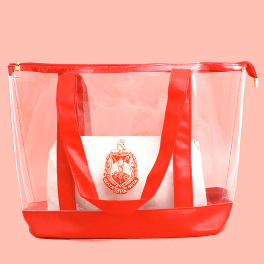 Tote Red Clear DST Sorority Bag