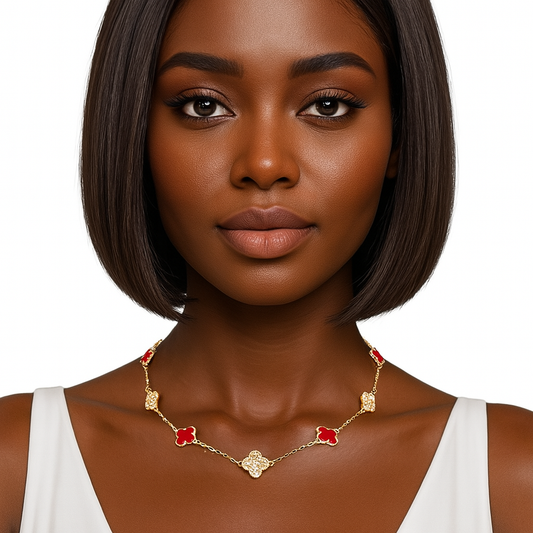 Delta Sigma Theta-Inspired Clover Station Pendant Necklace
