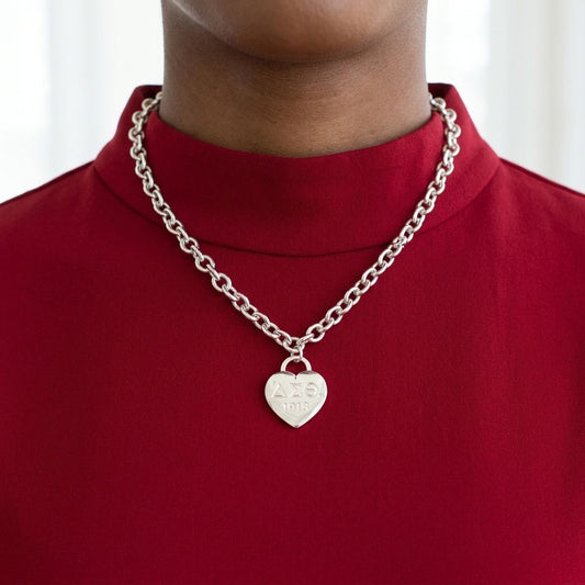 DST Silver 1913 Legacy Heart Lock Chain Necklace