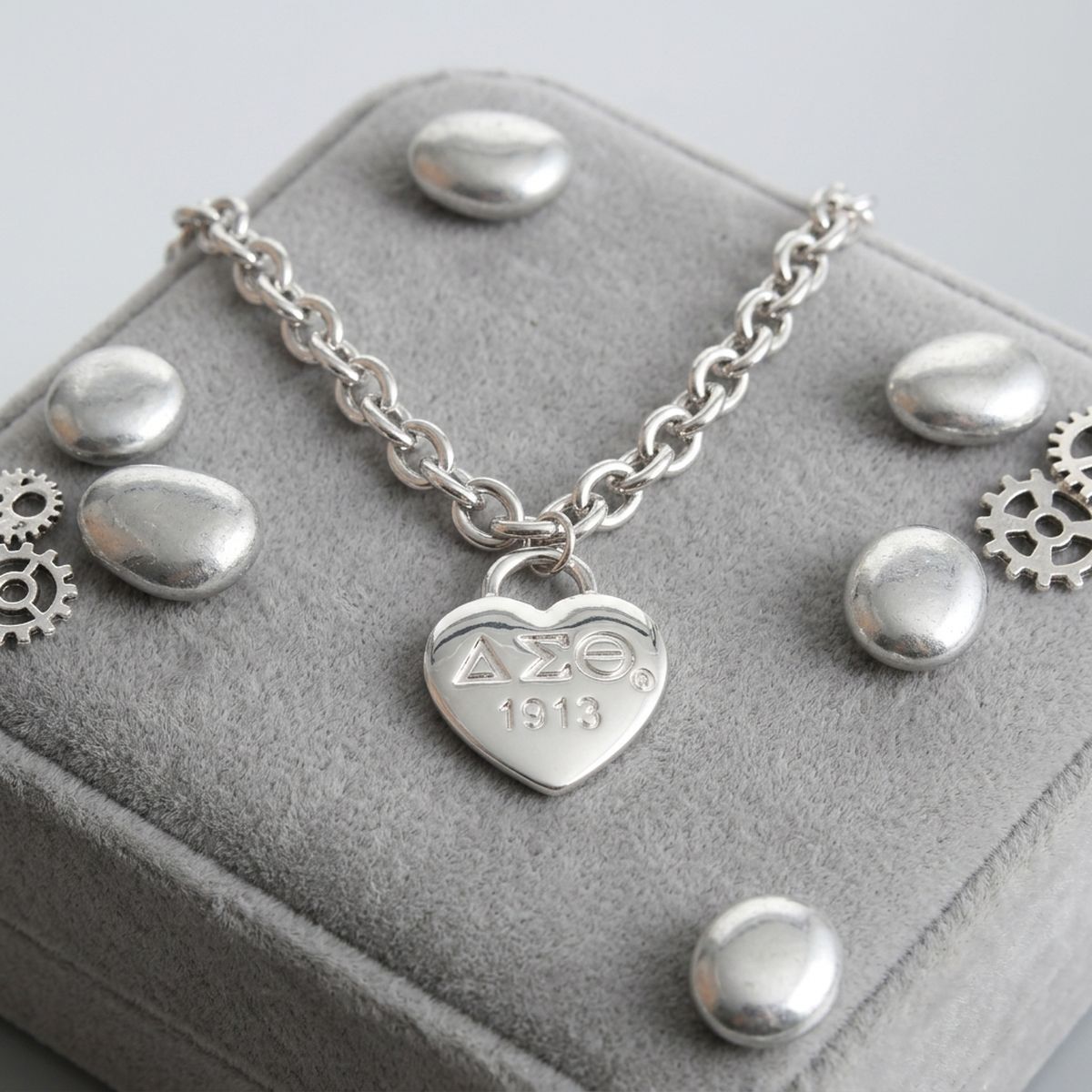 DST Silver 1913 Legacy Heart Lock Chain Necklace