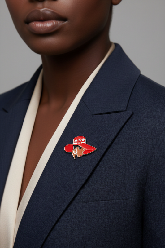 DST Red White Hat Pin
