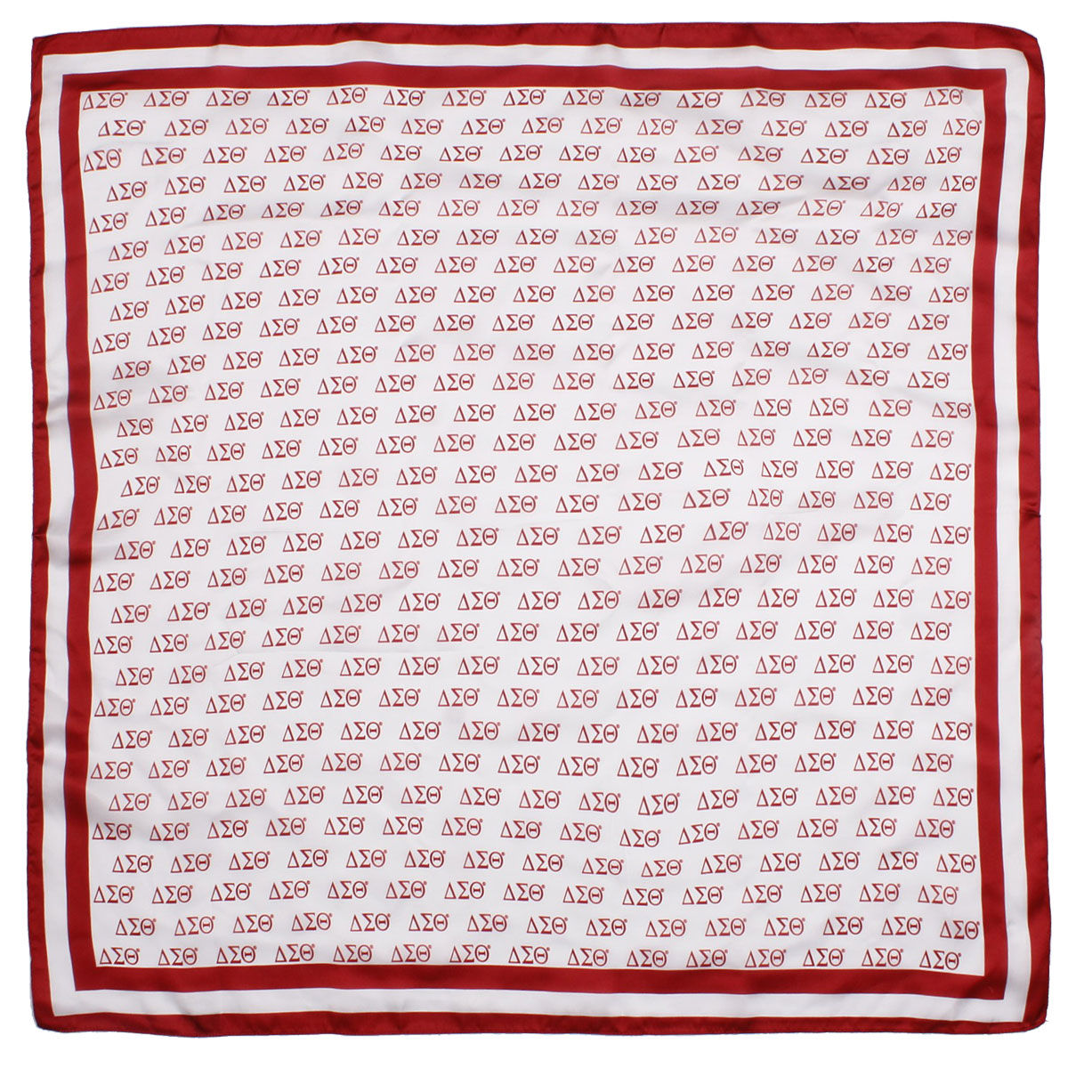 DST Red and White Greek Square Sorority Scarf