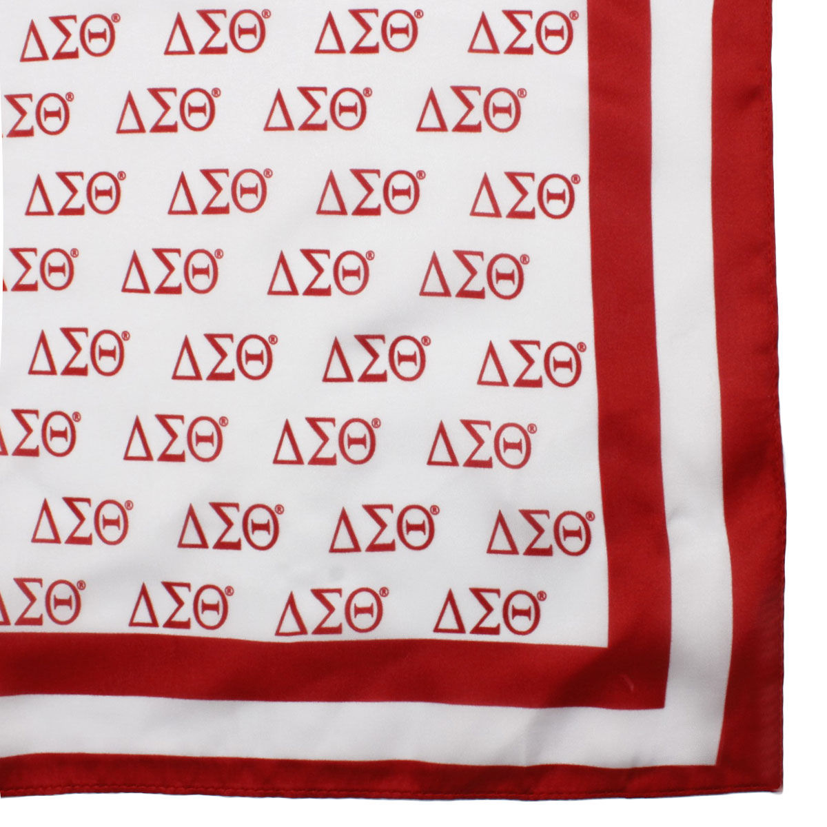 DST Red and White Greek Square Sorority Scarf