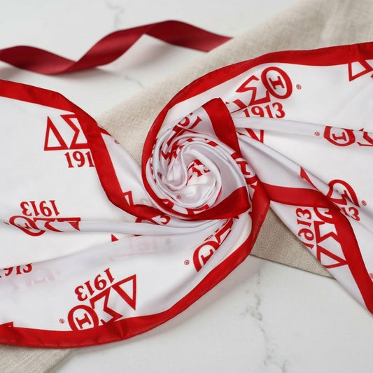 DST Long Red and White 1913 Rectangle Scarf