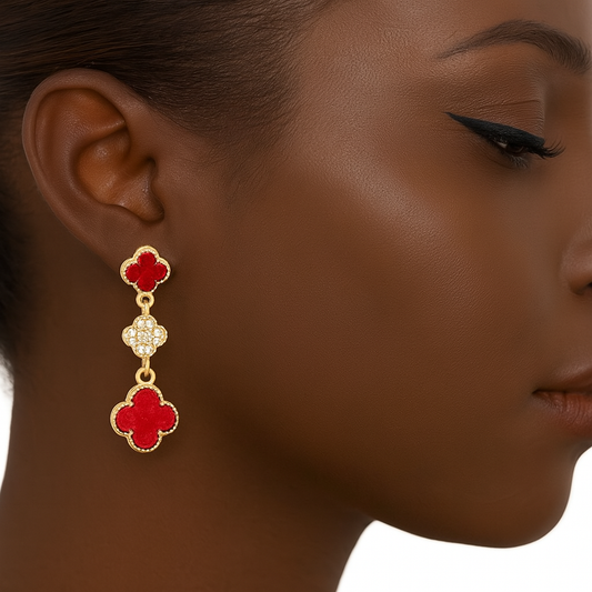 Delta Sigma Theta-Inspired Clover Station Earrings