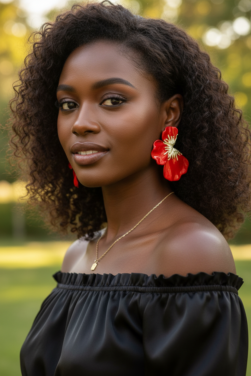 Tropical Bloom Triple Petal Earrings