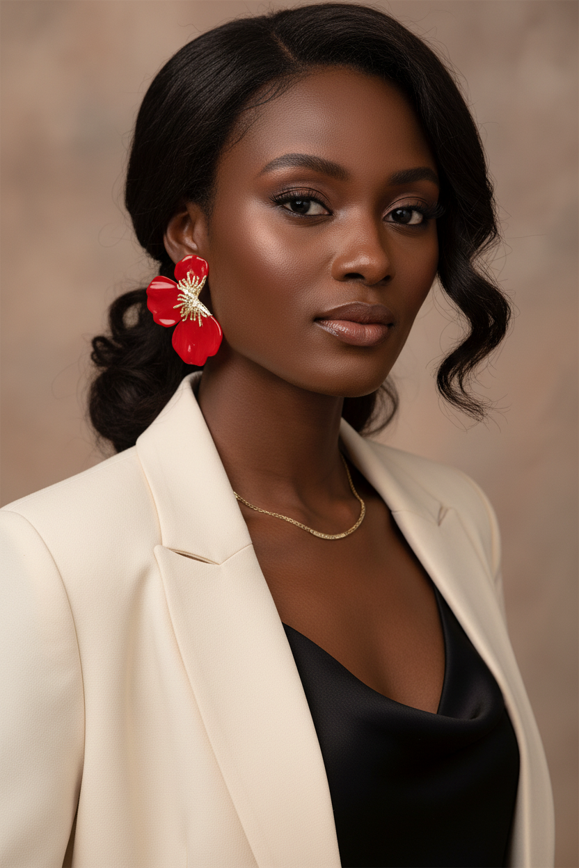 Tropical Bloom Triple Petal Earrings