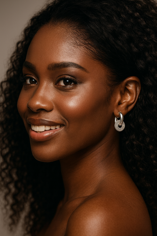 14K White Gold Dipped Convertible Huggie Hoop Earrings