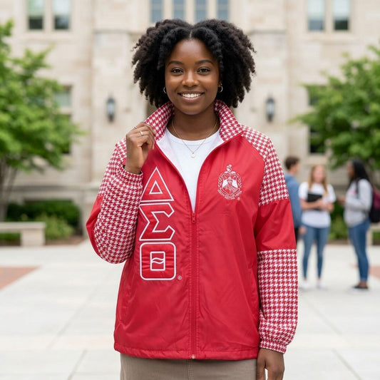 DST Greek Apparel Medium Red Windbreaker Jacket