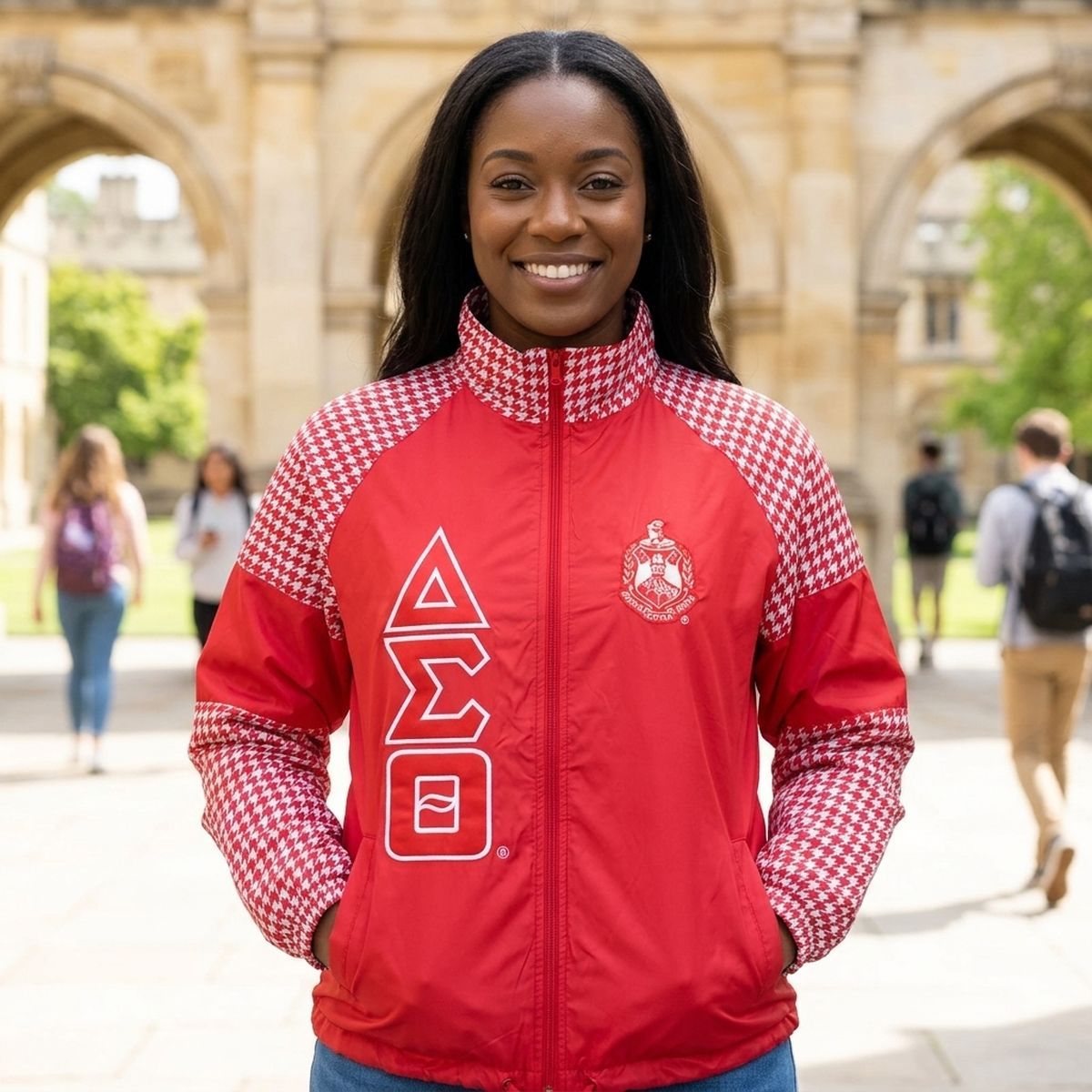 DST Greek Apparel Small Red Windbreaker Jacket