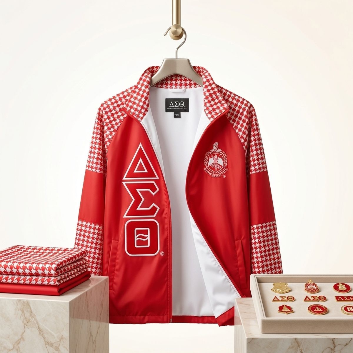 DST Greek Apparel XLarge Red Windbreaker Jacket